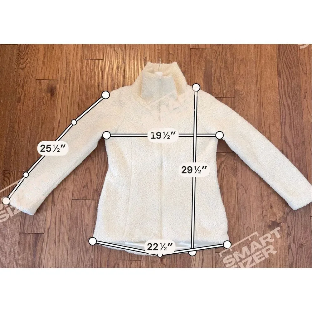 Dudley Stephens ivory Sherpa high pile high neck jacket size M